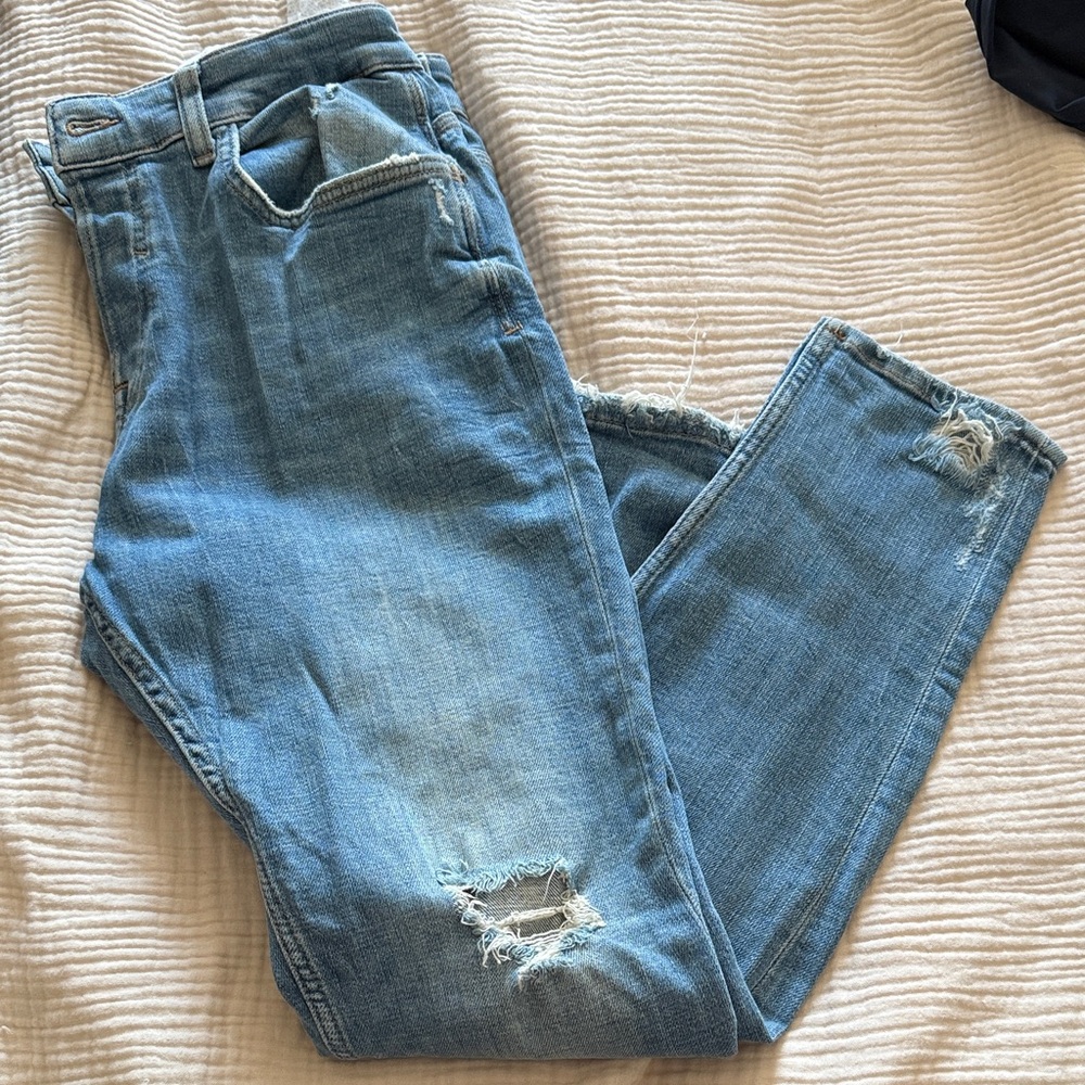 Zara Men Light Blue Distressed Jeans